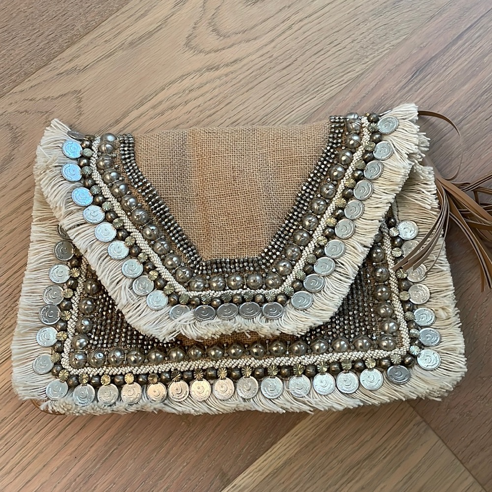 SHASHI beaded clutch / crossbody bag